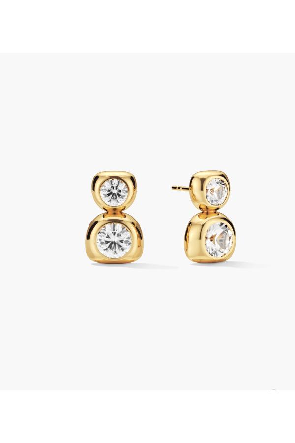 Bindu Bezel Duo Drop Earrings