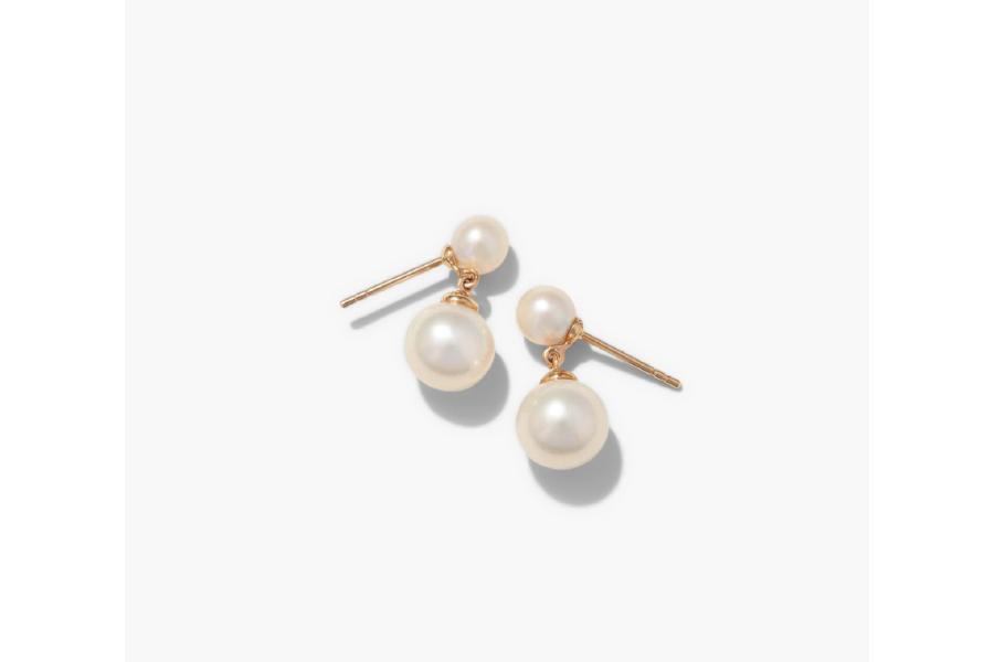 Moti Pearl Duo Drop Earrings