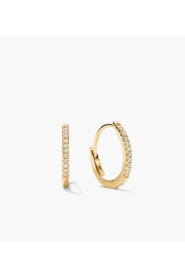 Rekha Slim Pavé Diamond Hoops