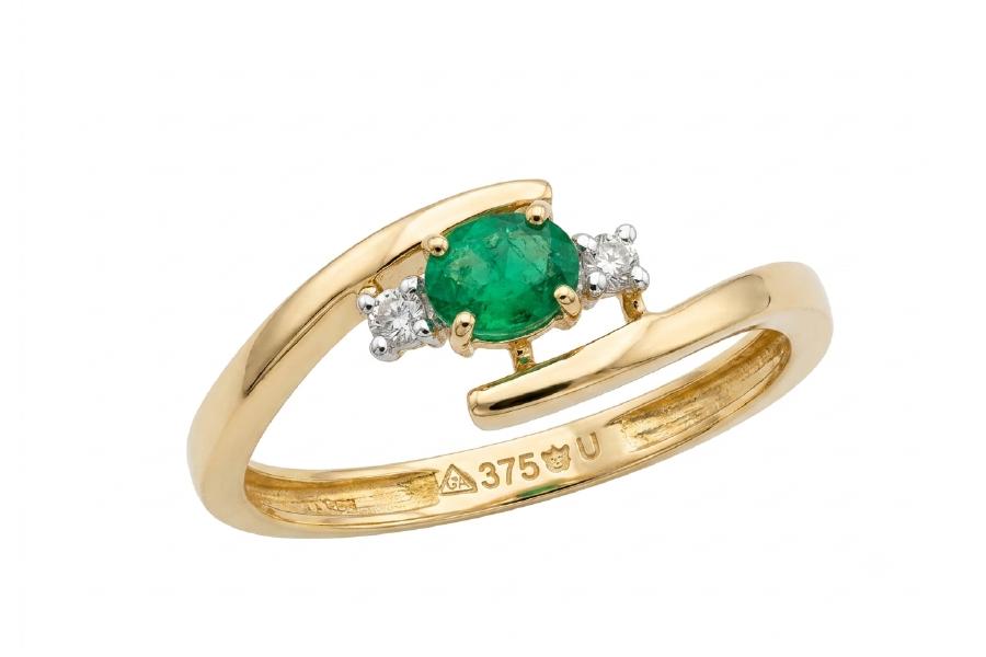 Vaan Lab-Grown Emerald Bypass Ring