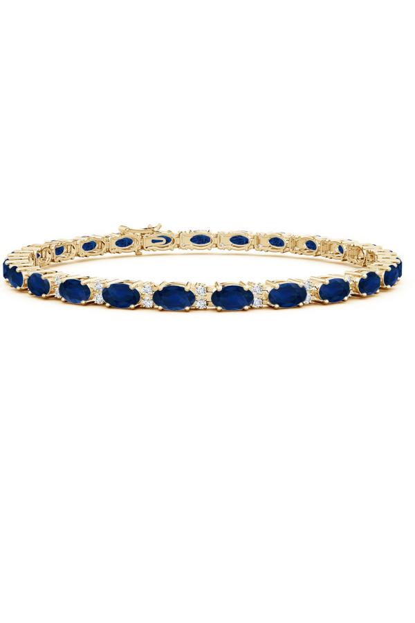 Neelanjana Oval Sapphire & Diamond Tennis