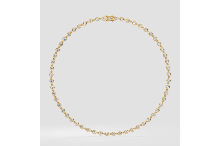 Diya Bezel Yellow Gold Tennis